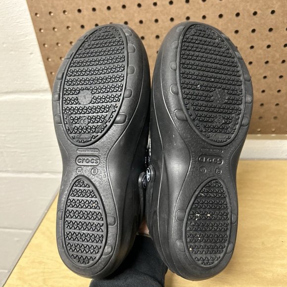 Crocs Women's Mercy 10876 Slip On Casual Floral Black Clogs Size US 8 - Picture 8 of 9